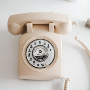 Beige Phone Guest Book Rental